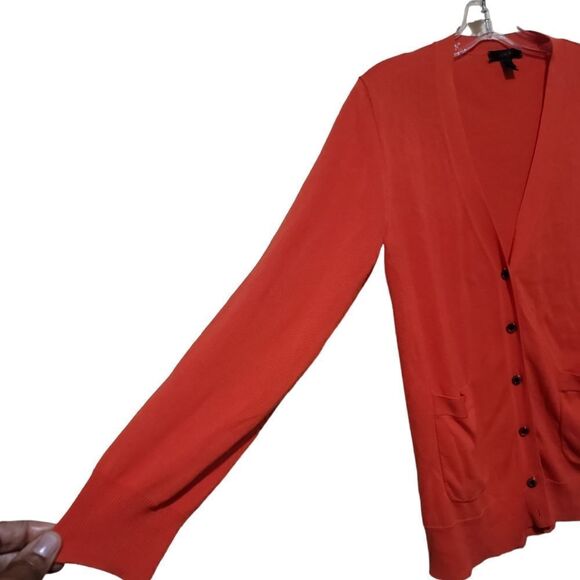 J.Crew Orange LongSleeve Cardigan Sweater Sz Small - Picture 6 of 6